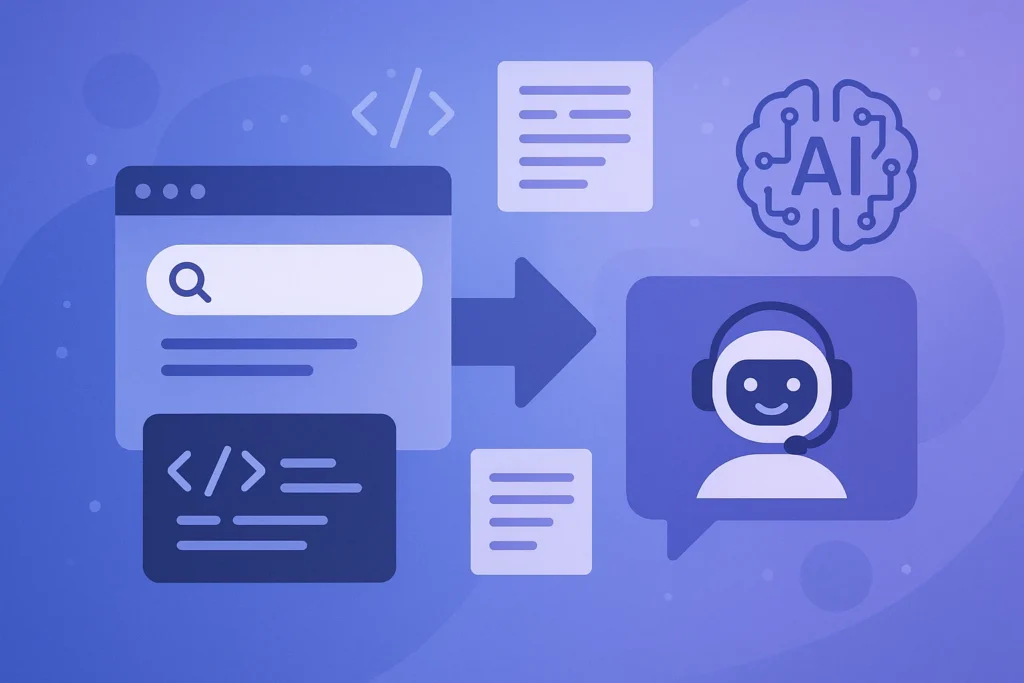 un'illustrazione moderna e professionale che rappresenti l'evoluzione della ricerca online